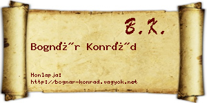 Bognár Konrád névjegykártya