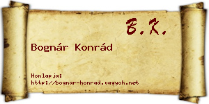 Bognár Konrád névjegykártya